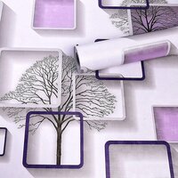 Wall Sticker Wallpaper For 3d Design- Purple Winter Trees Pvc Diy Self-adhesive - Size: 45*500cm