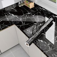Black Marble Wallpaper Self Adhesive Wallpaper - Material: Vinyl