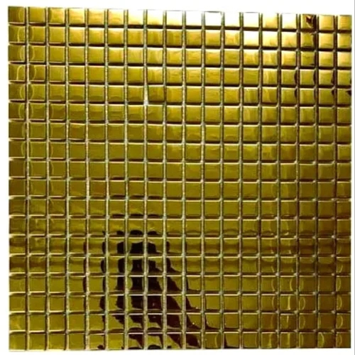 12X12 Inch Gold Mosaic Tile - Pattern: Square Edge