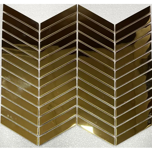 Metal Mosaic Tile - Glass Material, Interior Use, Gold Color | Luxurious Design with Stunning Glass Finish for Elegant Interiors