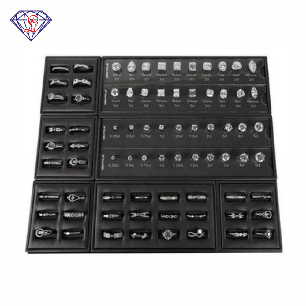 Magnetic Diamond Ring Selector & Display Set - Coating Type: Silver