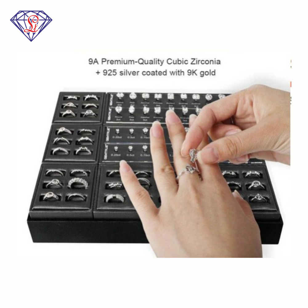 Magnetic Diamond Ring Selector & Display Set - Color: Black