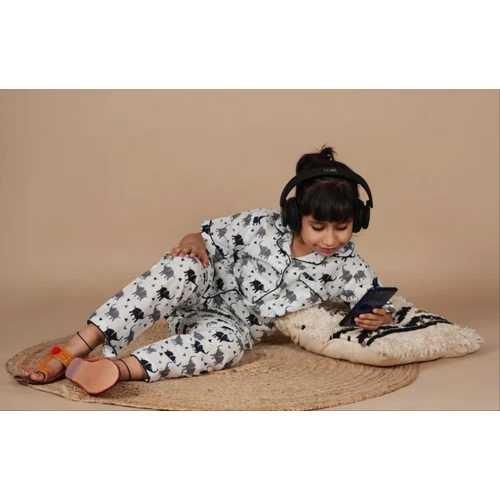 Skin Friendly Kids Cotton Night Dress - Cotton, Various Sizes, Multicolor | Modern Design, Soft Fabric, Suitable for All Seasons