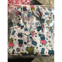 Kids Printed Night Dress - High-quality Cotton Blend, Available In Various Sizes | Vibrant Multicolor Design, Modern Prints For All Seasons