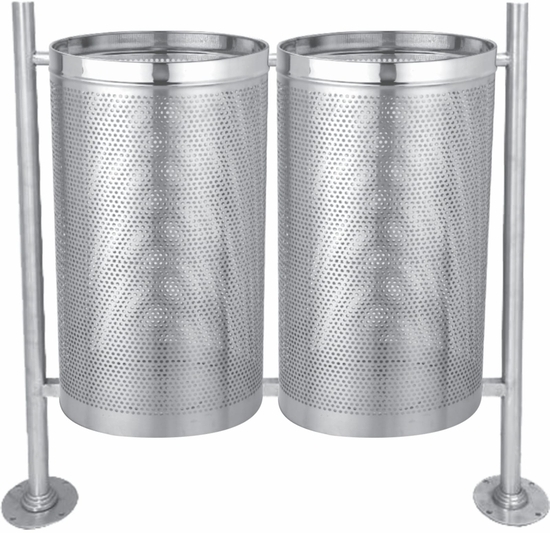 Double Dustbins Perforated With Stand - Application: Commercial