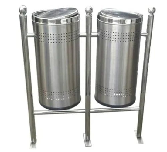 120L SS Twin Dustbin