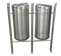 120L SS Twin Dustbin