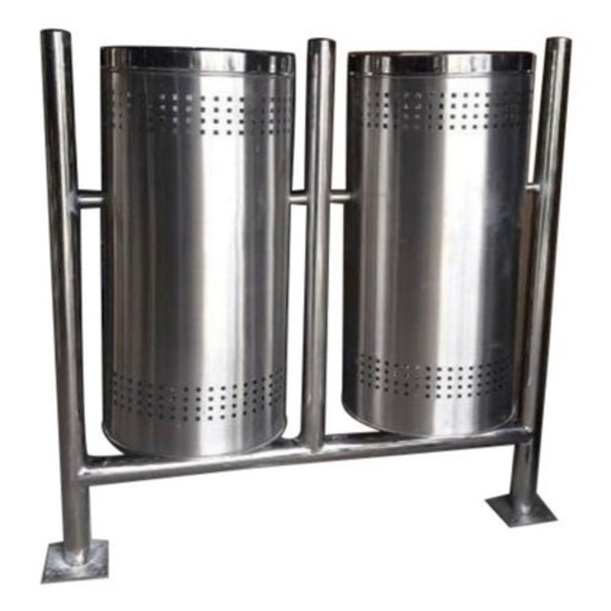 50L Double Steel Dustbin