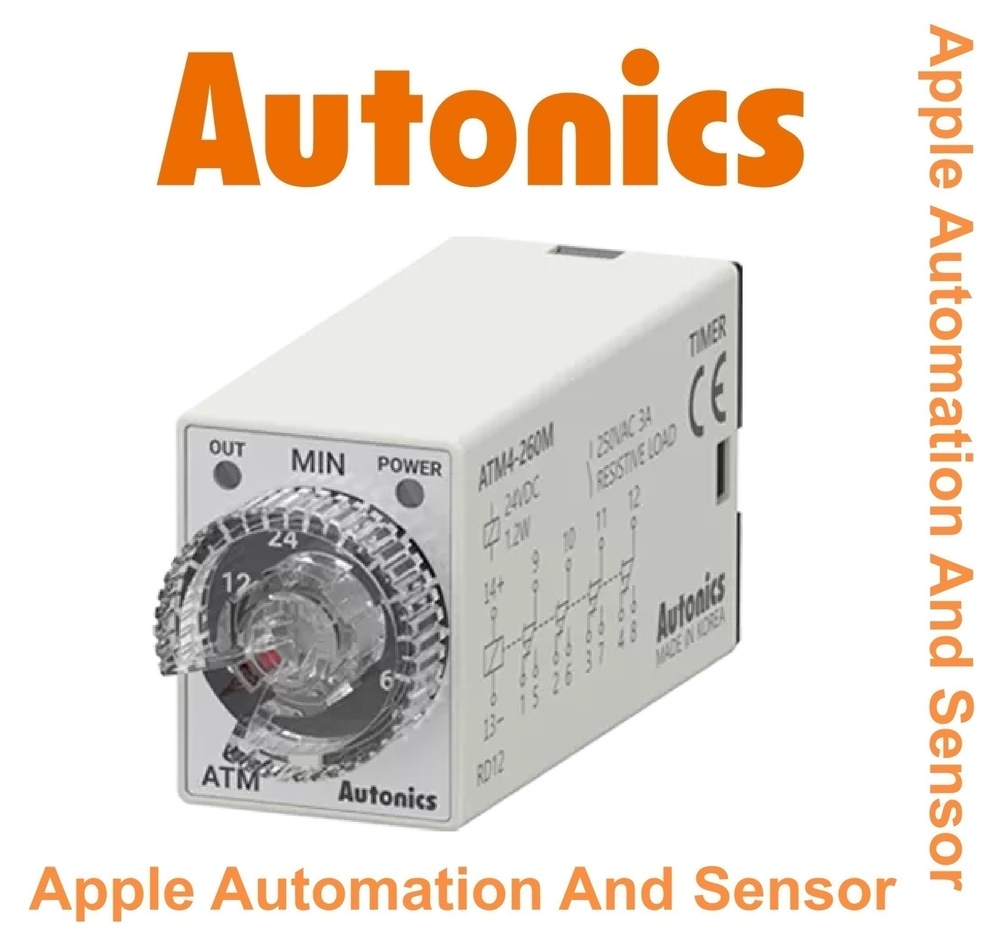 Autonics Atm4-260m Timer - Industrial Automation Device, 1 Kg, Optimized For Min Setting Time, Voltage Compatibility, And Wide Operating Temperature Range
