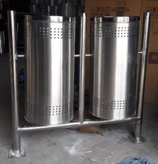 50L Outdoor Stainless Steel Dustbin