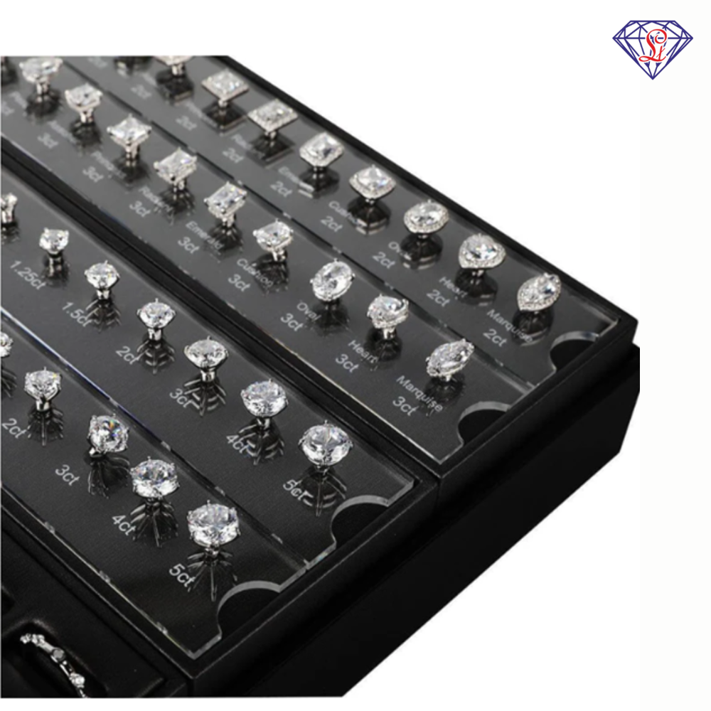 Magnetic Diamond Ring Selector & Display Set - Color: Black