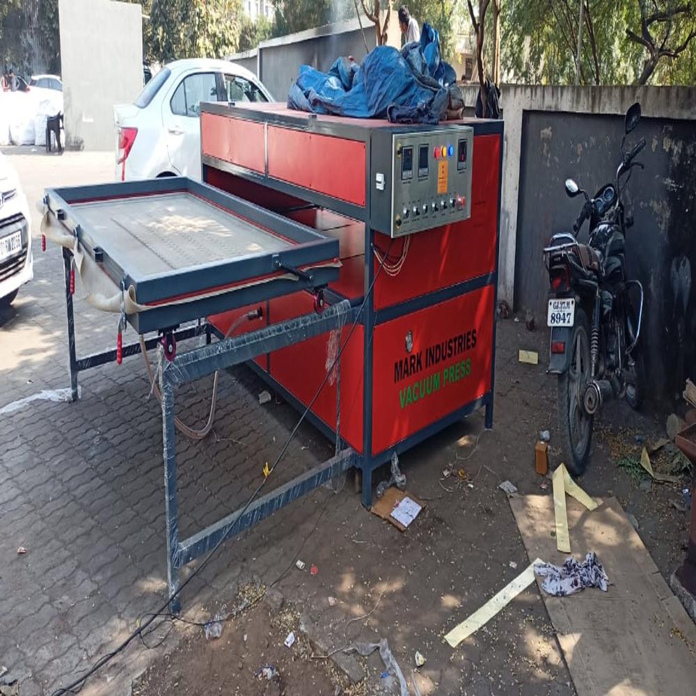 Single Trolley Vacuum Membrane Press Machine - Color: Orange Paint Coated