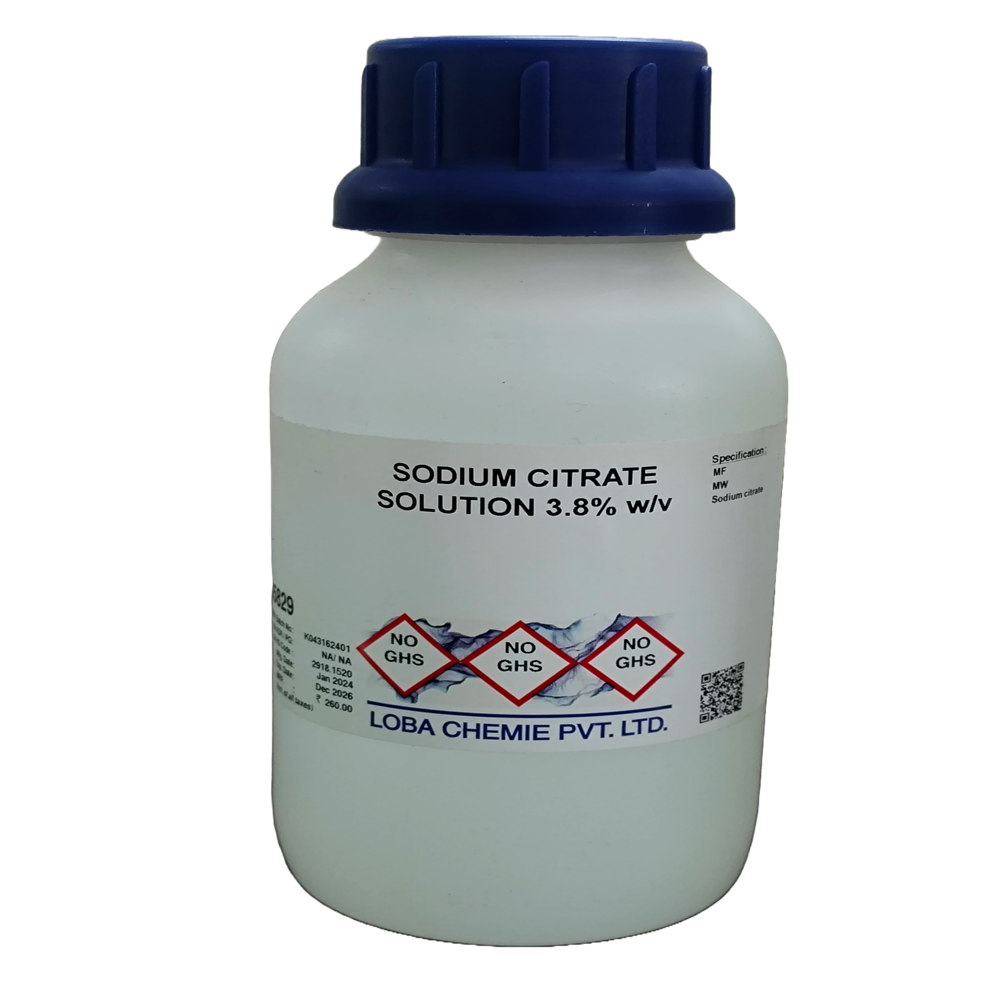 Sodium Citrate Solution 3.8% W/v - Packaging Type: Plastic Bottle