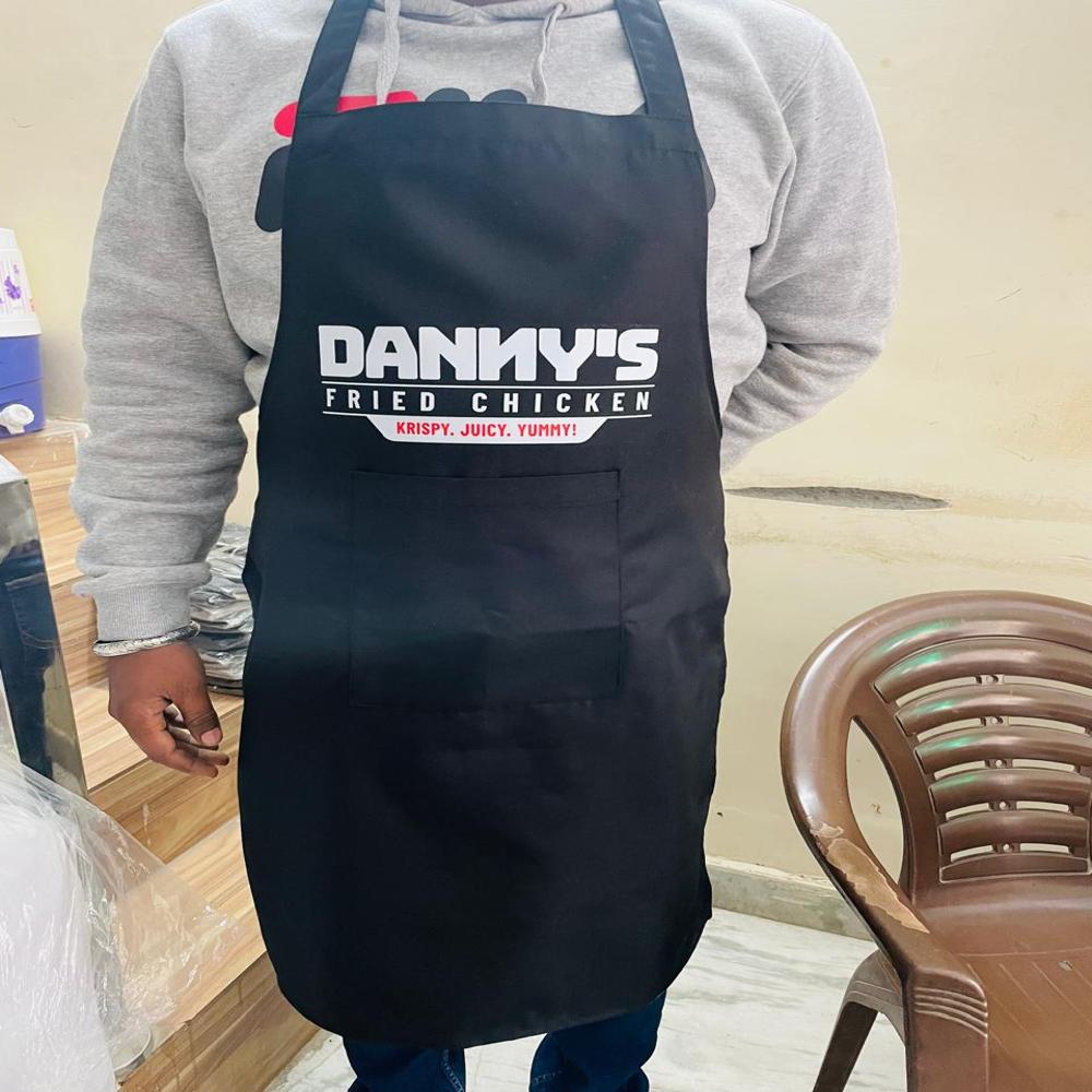 Service Apron With Print Brand - Color: Black