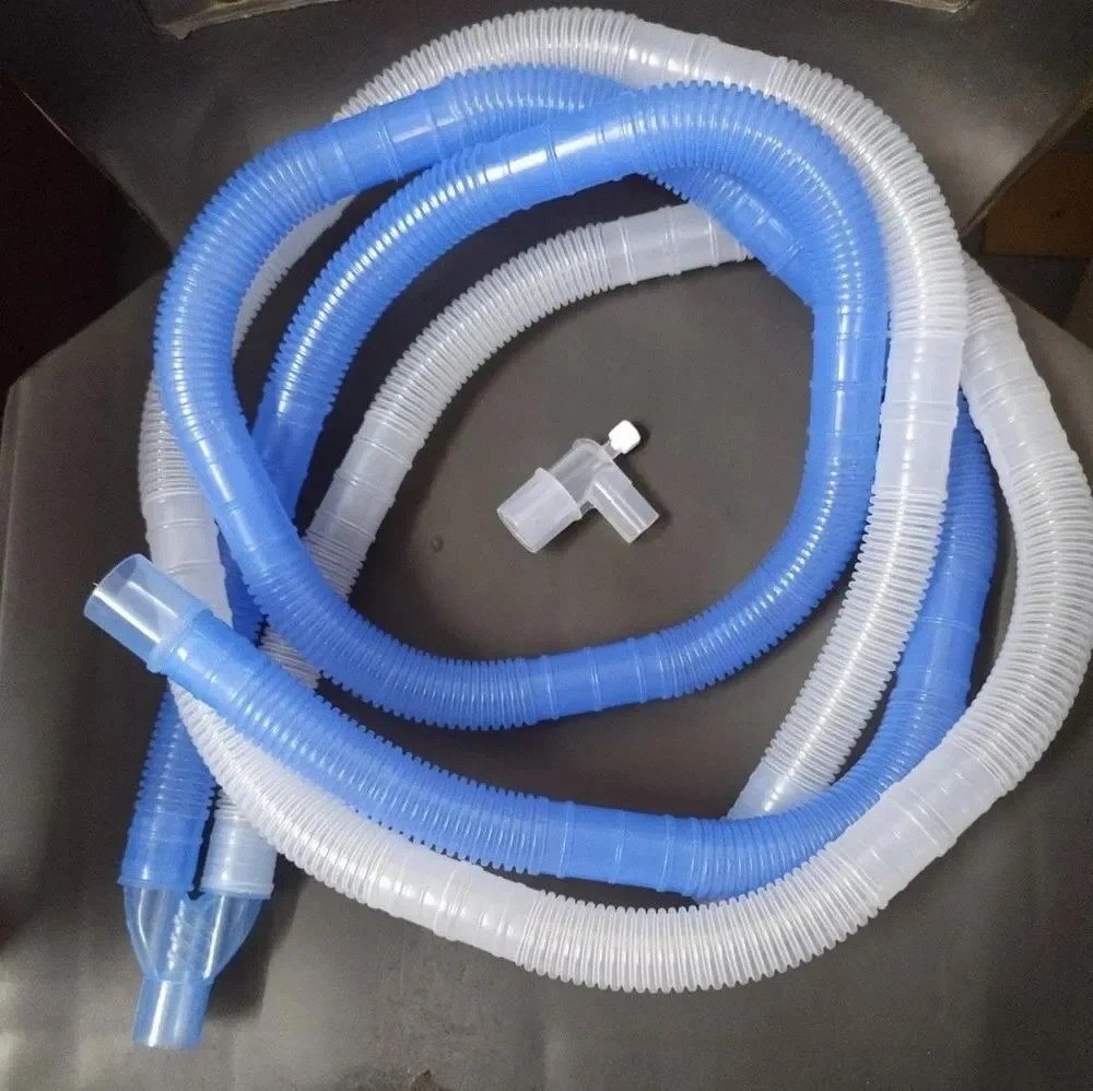 Versmed Ventilator Circuit - Color Coded (Blue Inspiratory, White Expiratory), Heater Wire Circuit For Consistent Temperature & Humidity Control