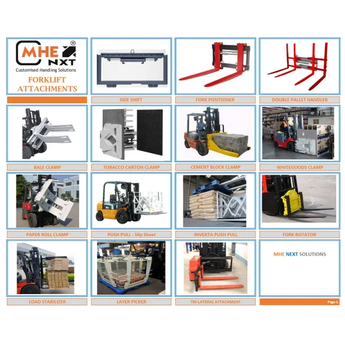Fork Rotator Forklift Attachment - Color: White