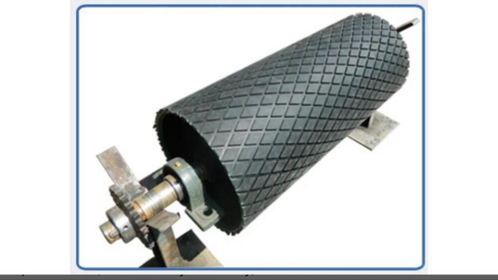 Head & Tail Pulley with Diamond grooved Rubber Lagging sheet