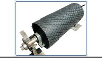 Head & Tail Pulley With Diamond Grooved Rubber Lagging Sheet - Color: Black