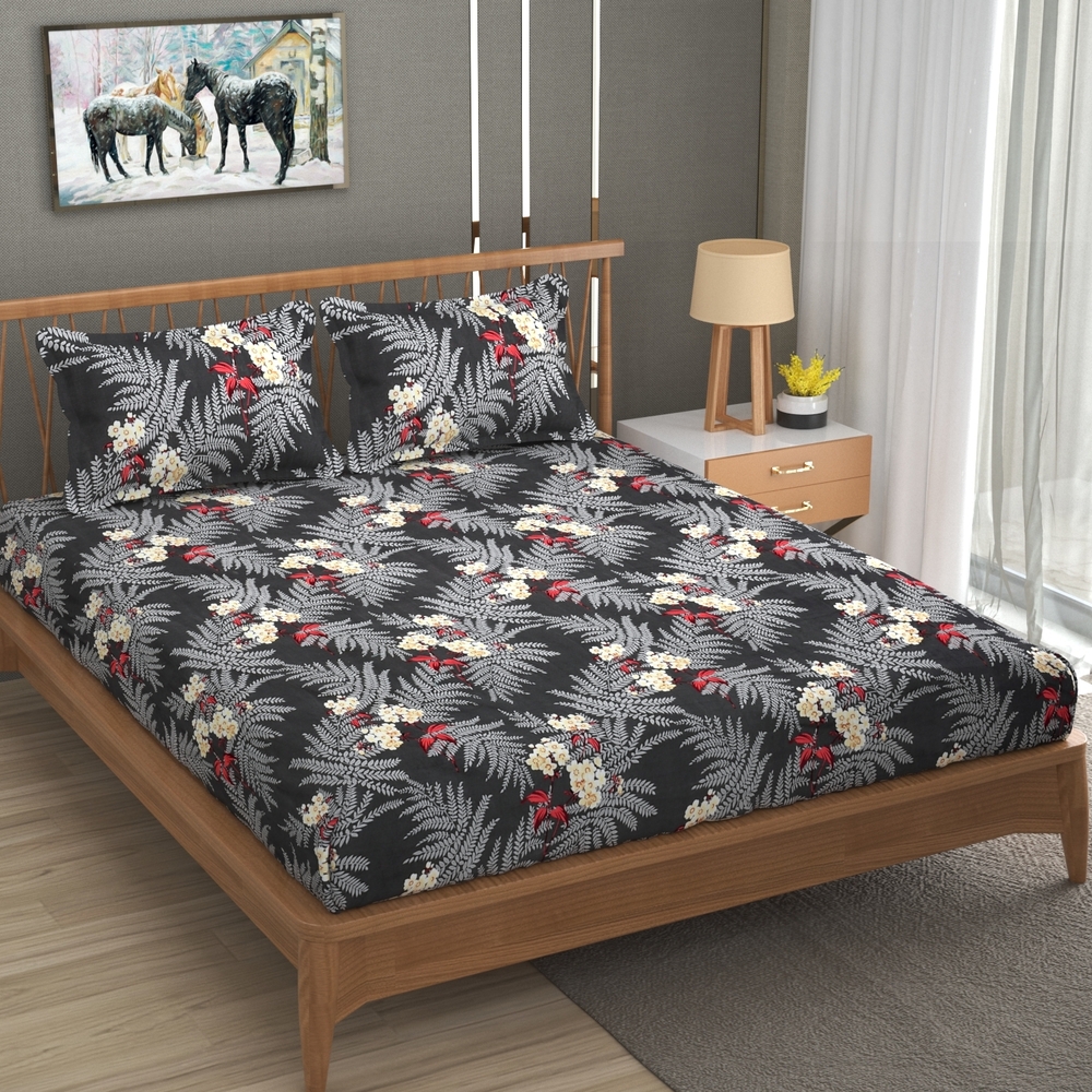 COTTON KING SIZE BED FITTED BEDSHEET