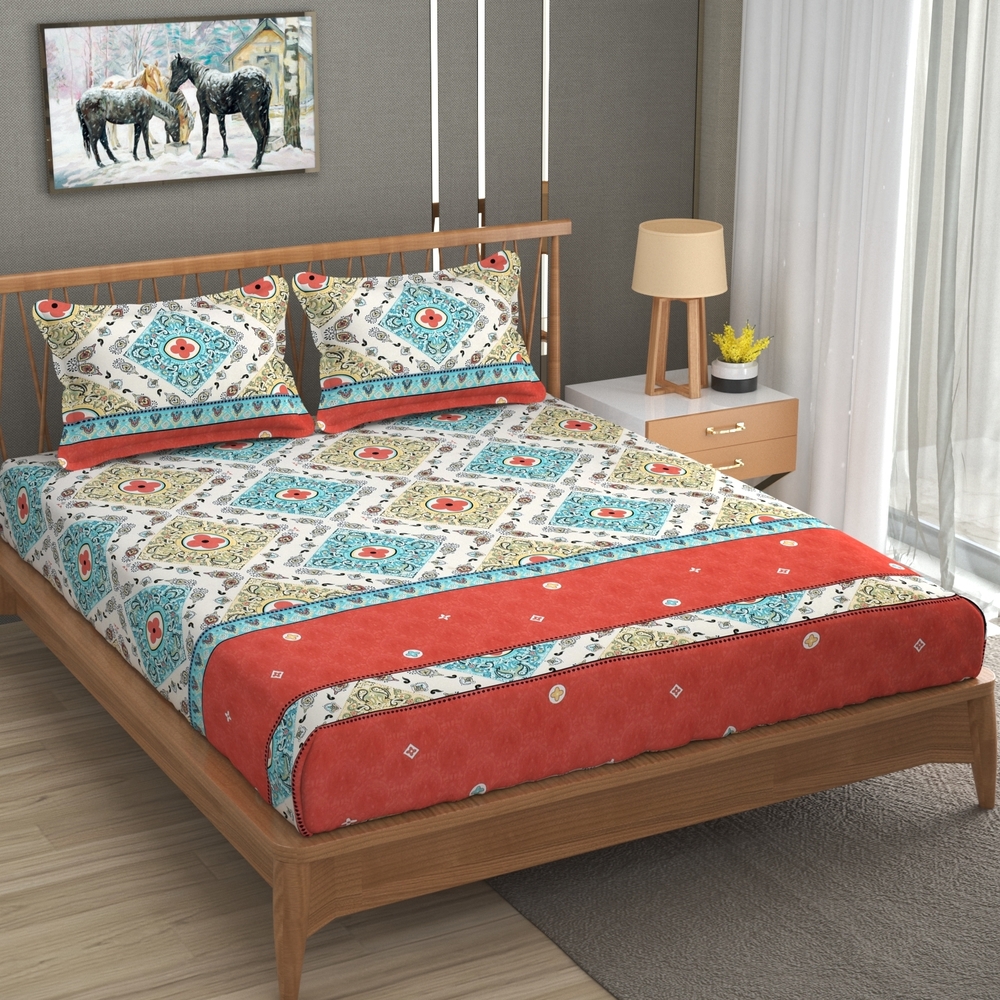 COTTON KING SIZE BED FITTED BEDSHEET