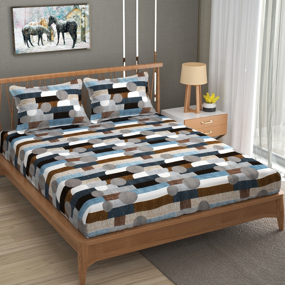 COTTON KING SIZE BED FITTED BEDSHEET