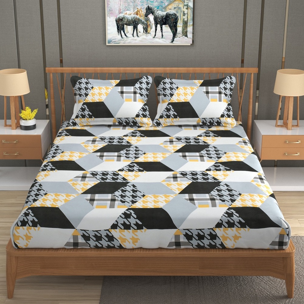 Heavy Glace Cotton ELASTIC FITTED Bed Sheet