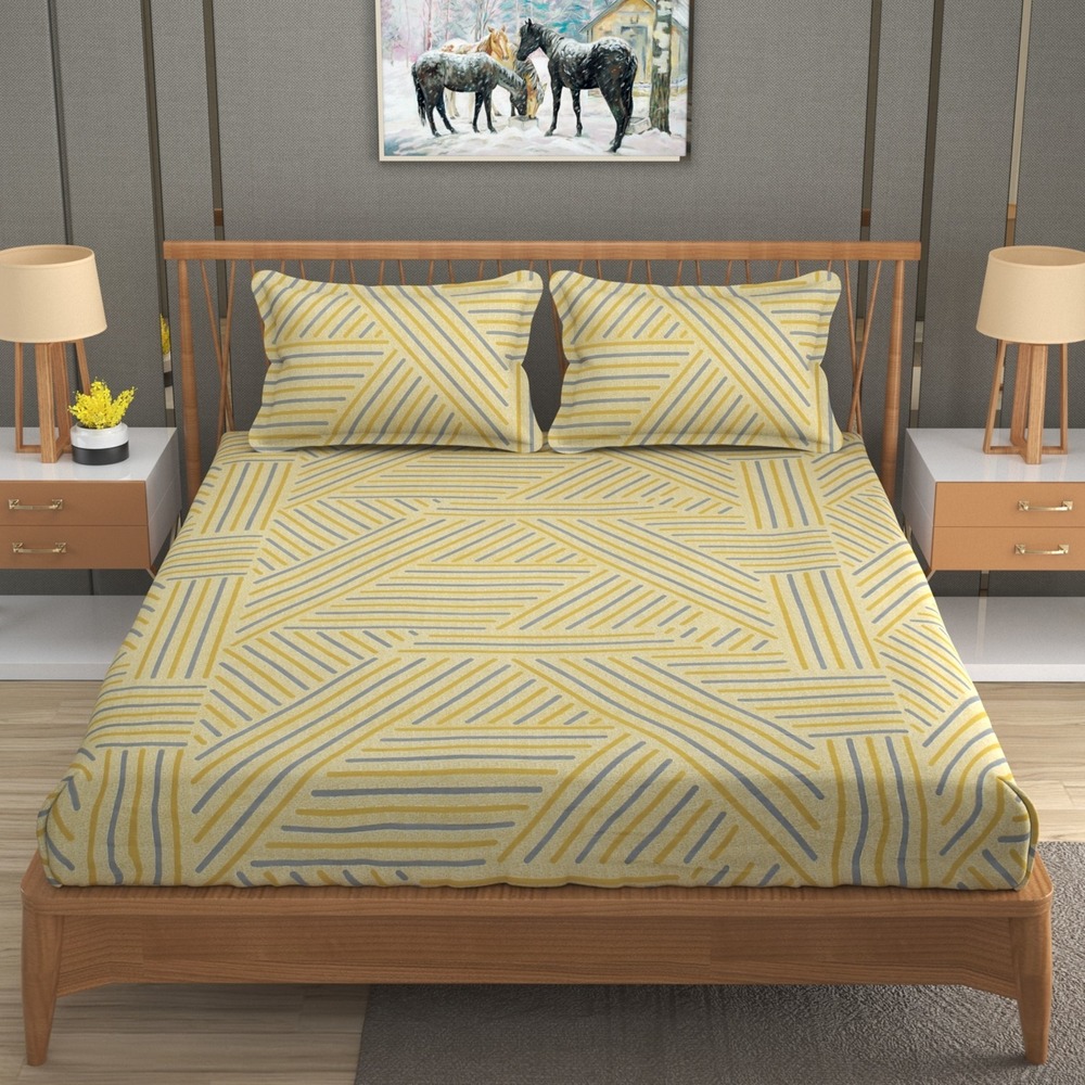 Heavy Glace Cotton ELASTIC FITTED Bed Sheet
