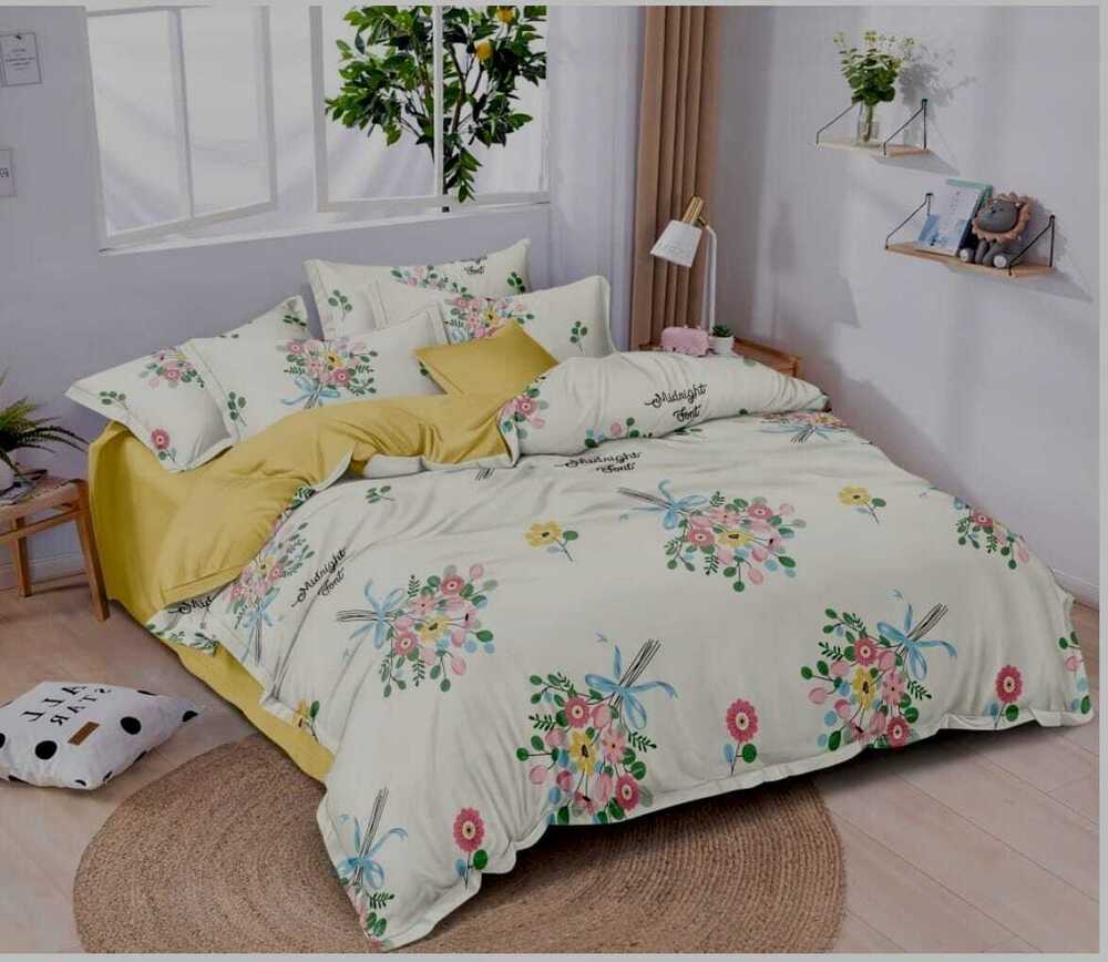 150 Gsm Cotton King Bed Sheet - Color: Multicolor
