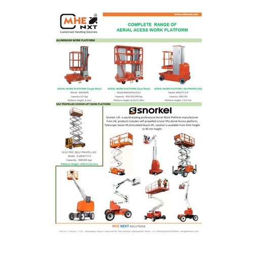Aerial Work Dual Mast Platform - Attributes: Durable