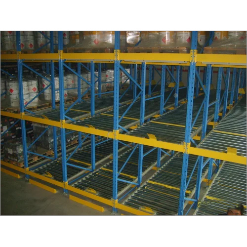 Gravity Flow Pallet Racking - Color: Blue