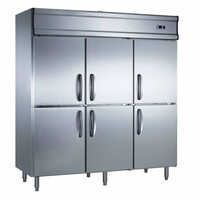 6 Door Stainless Steel Commercial Refrigerator - Color: Silver