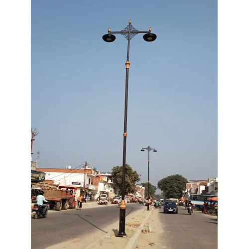 Decorative Garden Pole - Cast Iron, 8 Meter Length, Black | 150 Watt Voltage Capacity, Coated Surface Finish for Outdoor Use