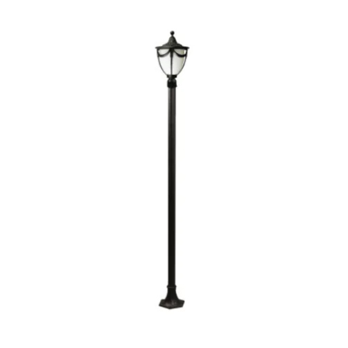 Single Arm Street Light Pole - Color: Black