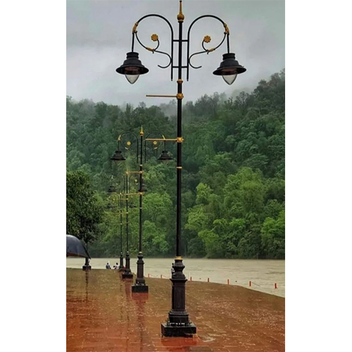 Cast Iron Ornamental Pole - 9 Foot Length, Black Coated Finish | High Quality Outdoor Use with Durable Design