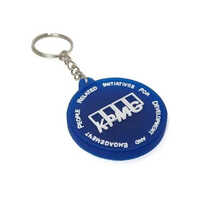 Silicone Rubber Keychain - Color: Blue
