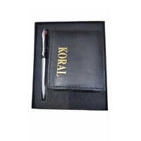 Leather Corporate Gifts - Black Leather, Rectangular Shape | Elegantly Designed With Manual Power Source, Customizable For All Occasions