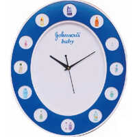 Round Promotional Wall Clock - Plastic, 11.5" Diameter X 9.5" Height, Blue | Easy Installation, Analog Display, Smooth Powder Coating Finish, 1-year Warranty