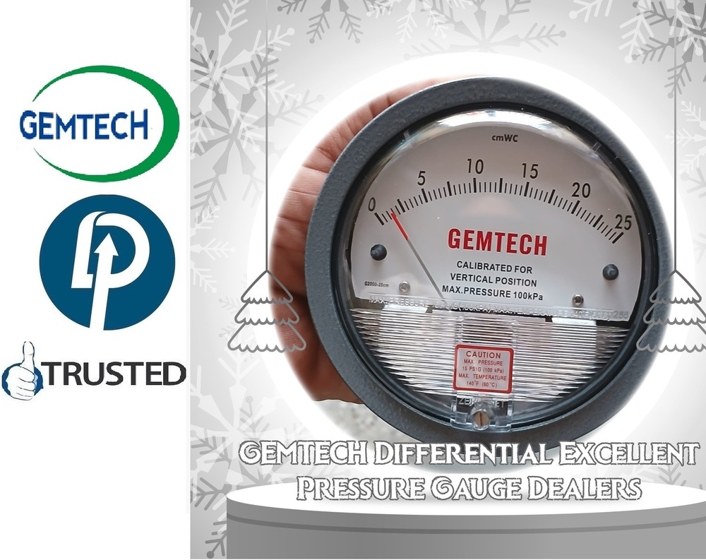 Gemtech Differential Excellent Pressure Gauge Distributors In India - Accuracy: A 2% Of Full Span At 70 (21 (A 3% On -0