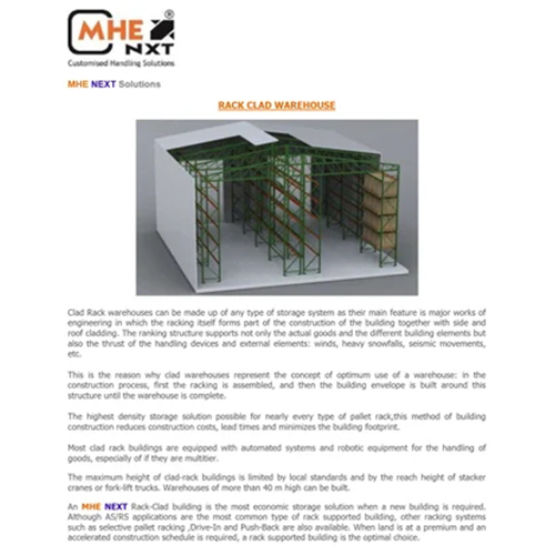 Self supported Rack Clad Warehouse