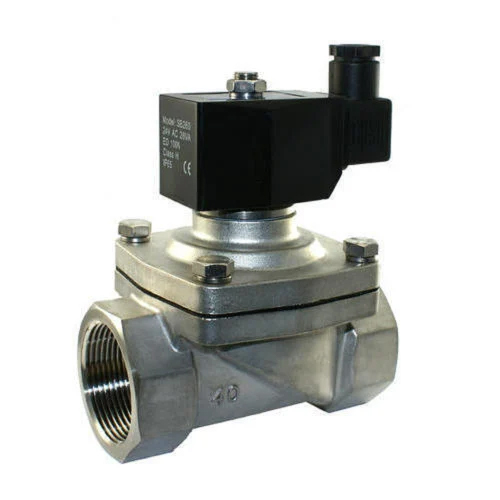 Stainless Steel Solenoid Valve - 1/2 Inch, Diaphragm Two-Way Valve for Medium Pressure | Designed for Water Handling, 100°C Medium Temperature