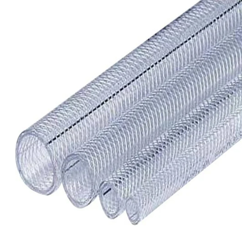 PVC Nylon Braided Hose - PVC Material, 1/2 Inch Size, 100 Meter Length, Transparent Color | Durable, Flexible, Ideal for Industrial Applications