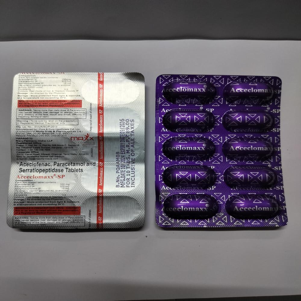 Acceclomaxx Sp Tab - Combined Relief For Muscle And Joint Pain | Effective For Rheumatoid Arthritis, Ankylosing Spondylitis, Osteoarthritis