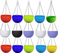 Hanging plastic flower pots