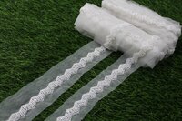 white cutdana lace