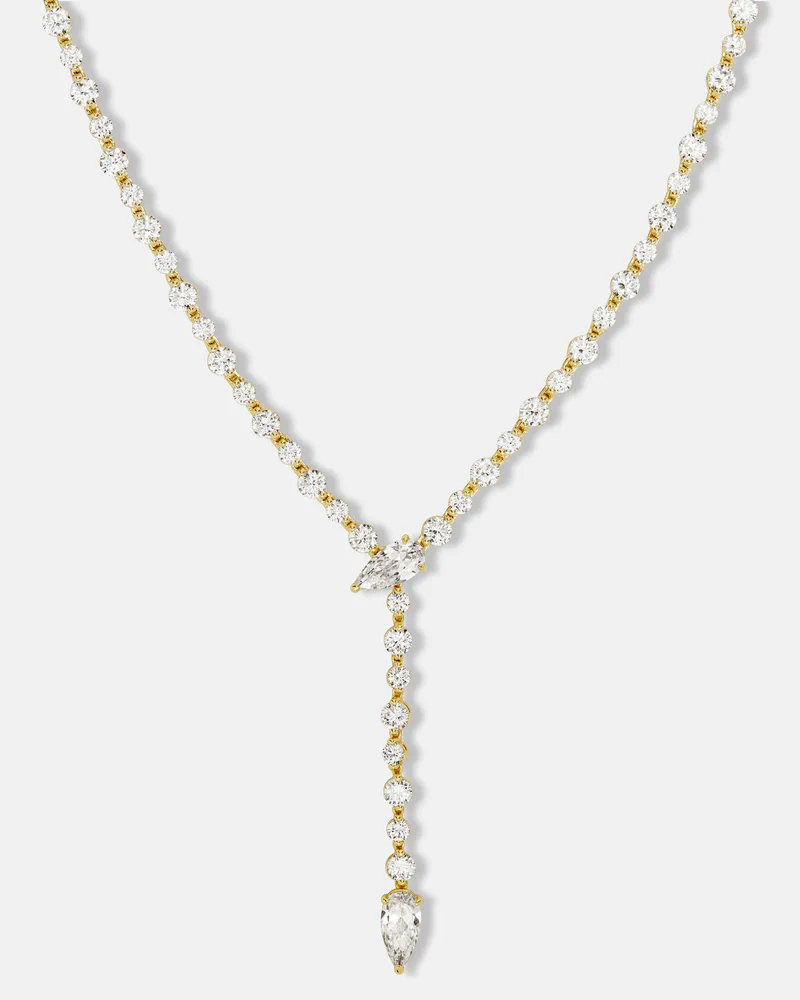 Luxury Lab-Grown Diamond Lariat Tennis Necklace