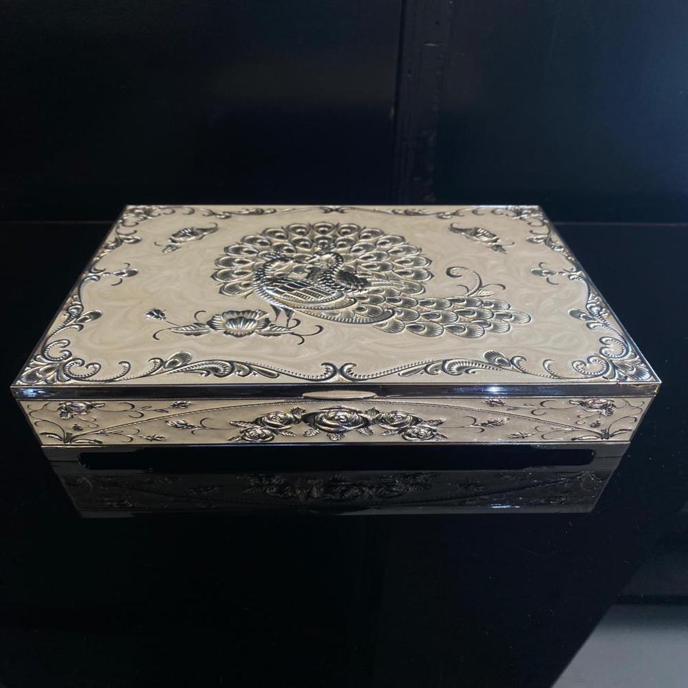 silver plated peacock dry fruit box(big)