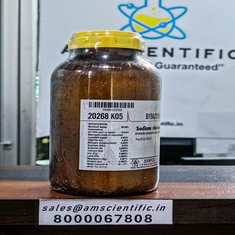 Sodium Thiosulphate Pentahydrate Ar, Acs, Iso 500g - Packaging Type: Bottle