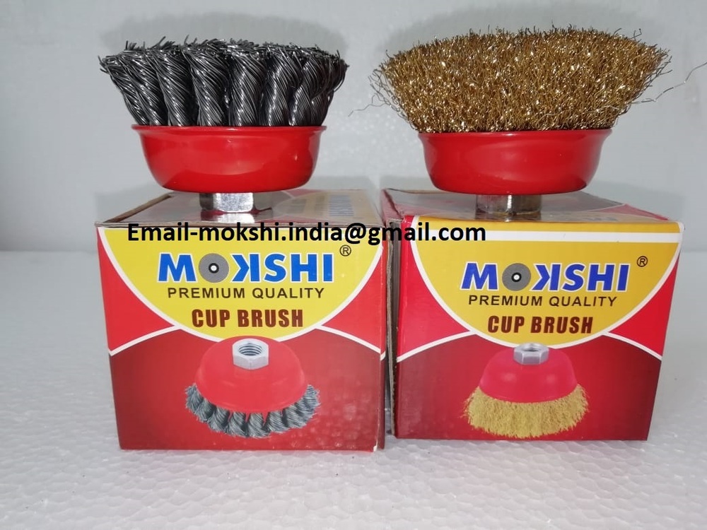 Cup Brush - Carbon Steel, Round Shape , Industrial-grade Quality, Multicolour Variants