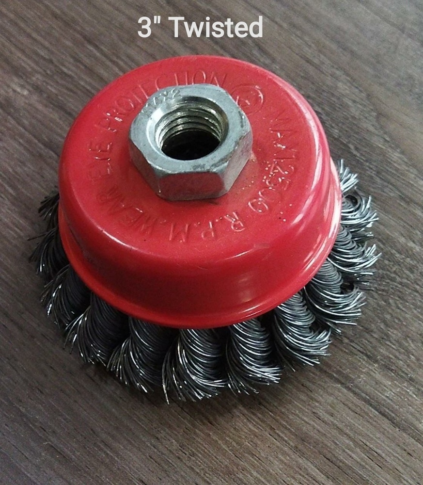Cup Brush - Carbon Steel, Round Shape , Industrial-grade Quality, Multicolour Variants