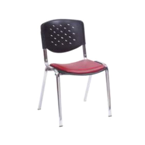Black And Red Visitors Chair Without Armrest - Color: Different Available